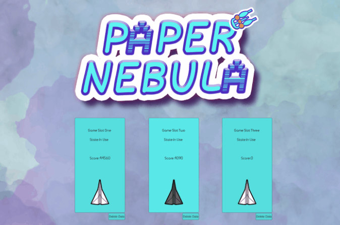 Gif of the start menu for Paper Nebula